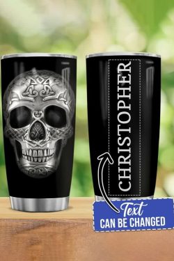 Gothic Punk Skull Stainless Steel Tumbler - Y2K Grunge, 90s Retro, Pastel Goth, Y2K Fashion