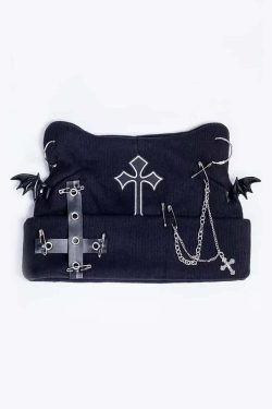 Gothic Rebel Soul Beanie - Y2K Grunge, 90s Fashion, Retro Style, Pastel Goth, Y2K Club