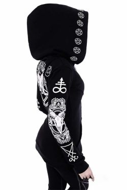 Gothic Ritual Zip Up Hoodie - Y2K Grunge, 90s Fashion, Retro Style, Pastel Goth, Y2K Club