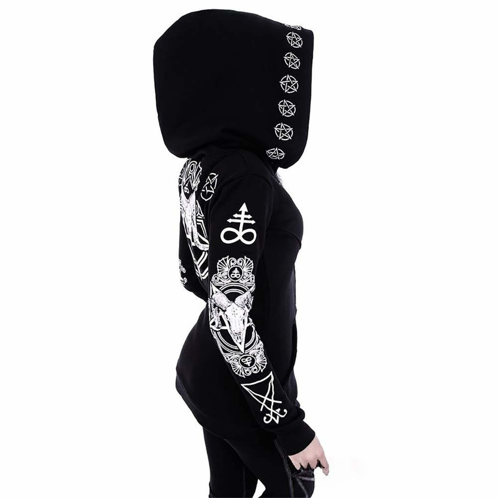 Gothic Ritual Zip Up Hoodie - Y2K Grunge, 90s Fashion, Retro Style, Pastel Goth, Y2K Club