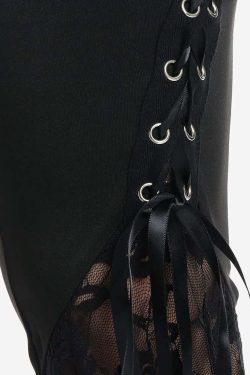 Gothic Rose Lace Flare Pants - Y2K Grunge, 90s Fashion, Retro Style, Y2K Club & Party Out