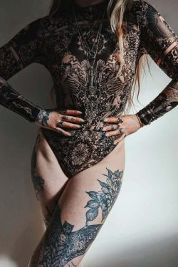 Gothic Sheer High Neck Long Sleeve Bodysuit - Y2K Grunge, 90s Fashion, Retro Summer Outfit