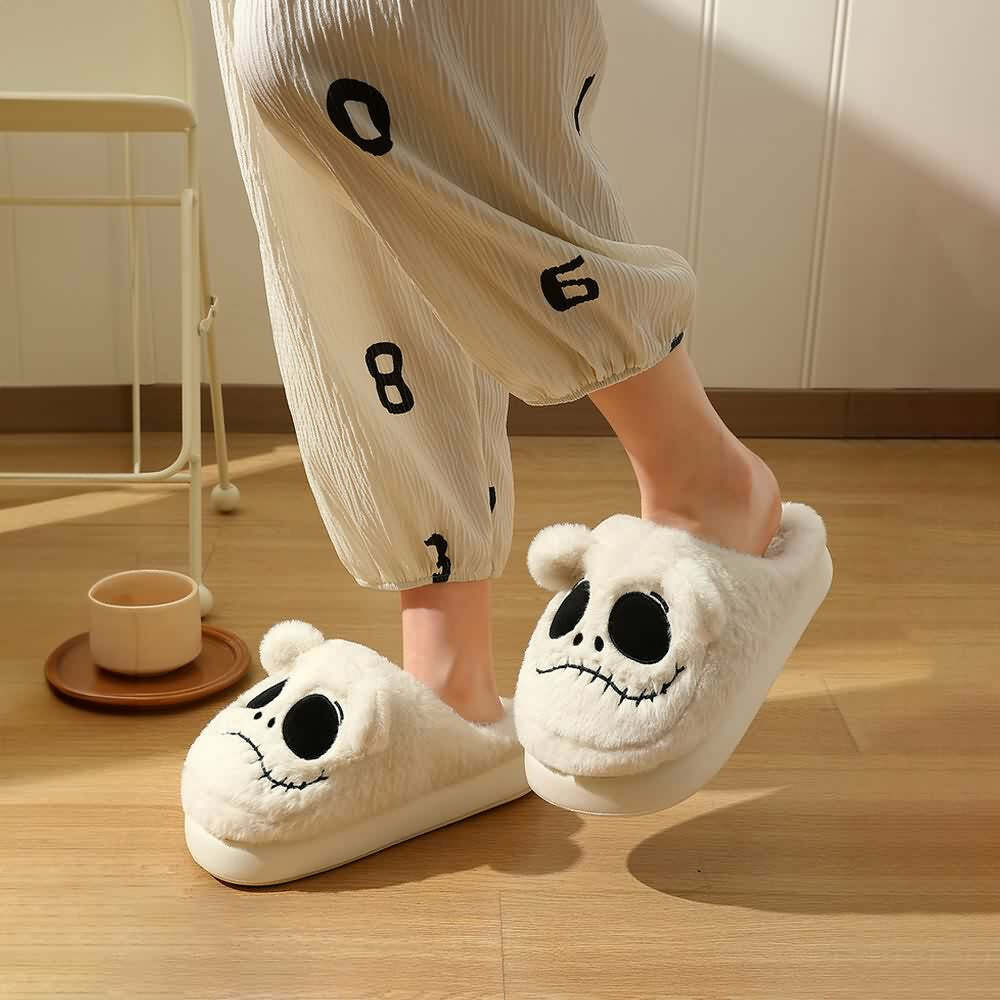 Gothic Skeleton Slippers - Y2K Grunge, 90s Retro, Pastel Goth, Y2K Party & Club Outfits