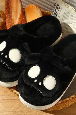 Gothic Skeleton Slippers - Y2K Grunge, 90s Retro, Pastel Goth, Y2K Party & Club Outfits