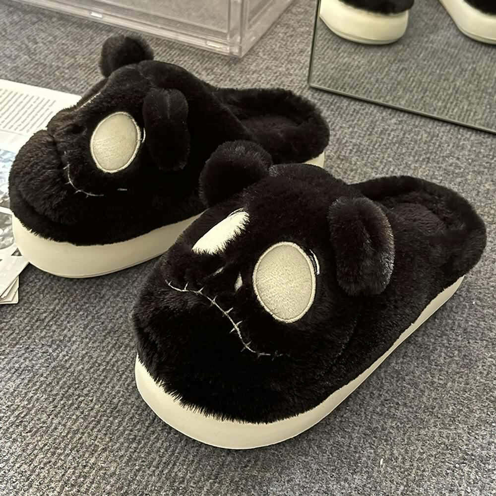 Gothic Skeleton Slippers - Y2K Grunge, 90s Retro, Pastel Goth, Y2K Party & Club Outfits