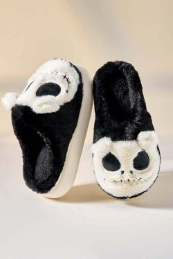 Gothic Skeleton Slippers - Y2K Grunge, 90s Retro, Pastel Goth, Y2K Party & Club Outfits