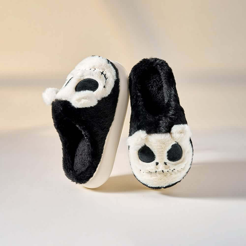 Gothic Skeleton Slippers - Y2K Grunge, 90s Retro, Pastel Goth, Y2K Party & Club Outfits