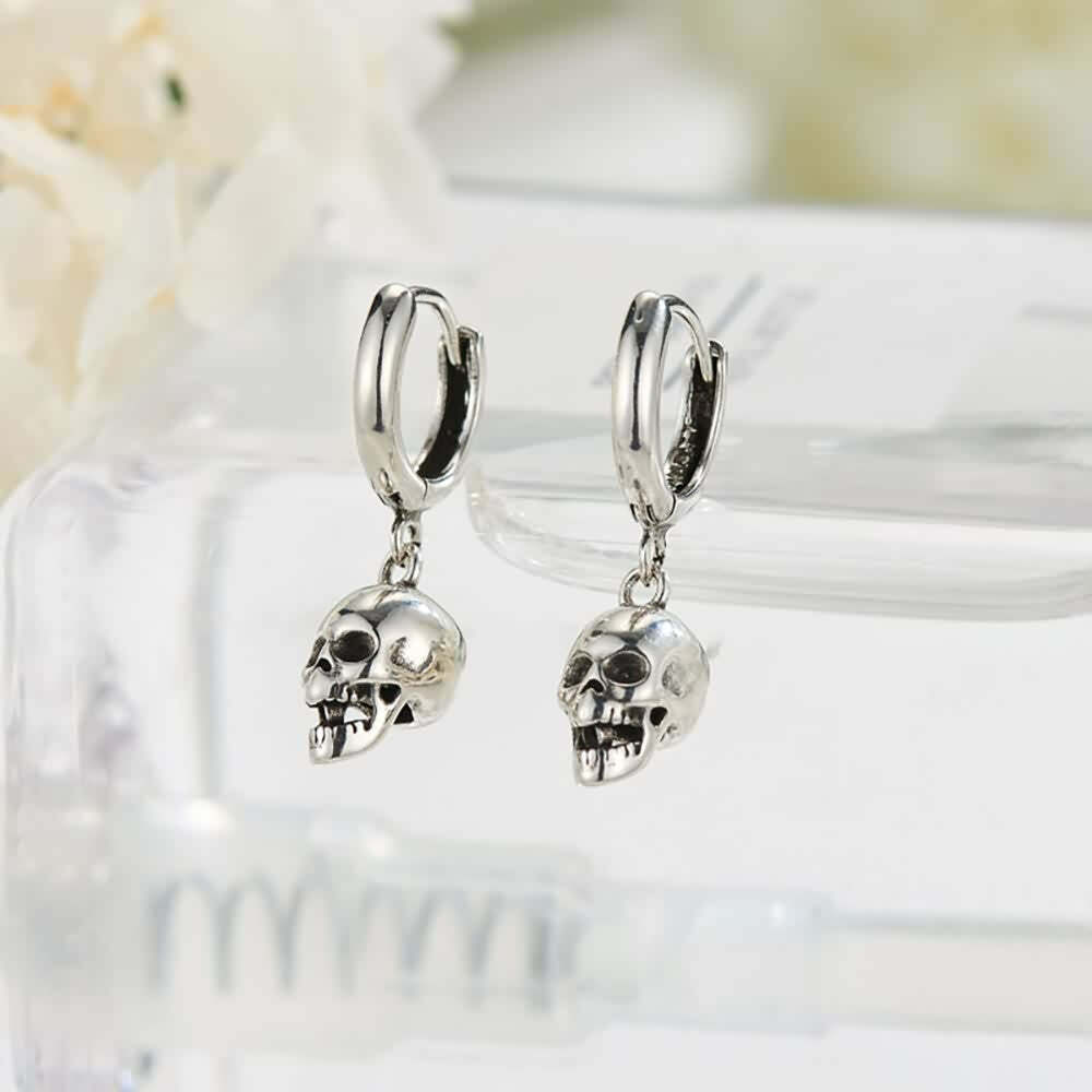Gothic Skull Earrings - Y2K Grunge, 90s Retro, Pastel Goth, Y2K Party, and Summer Y2