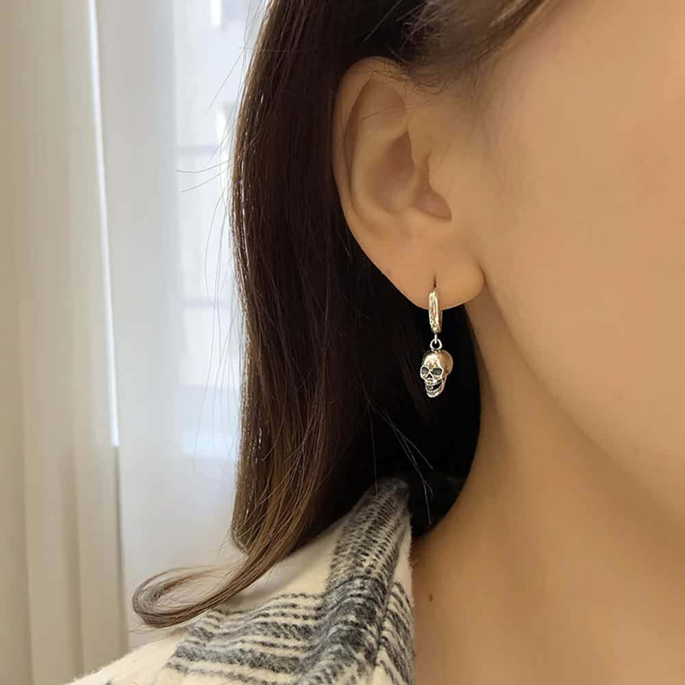 Gothic Skull Earrings - Y2K Grunge, 90s Retro, Pastel Goth, Y2K Party, and Summer Y2