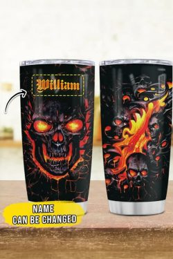 Gothic Skull Lava Stainless Steel Tumbler - Y2K Grunge, 90s Retro, Pastel Goth, Y2K Party