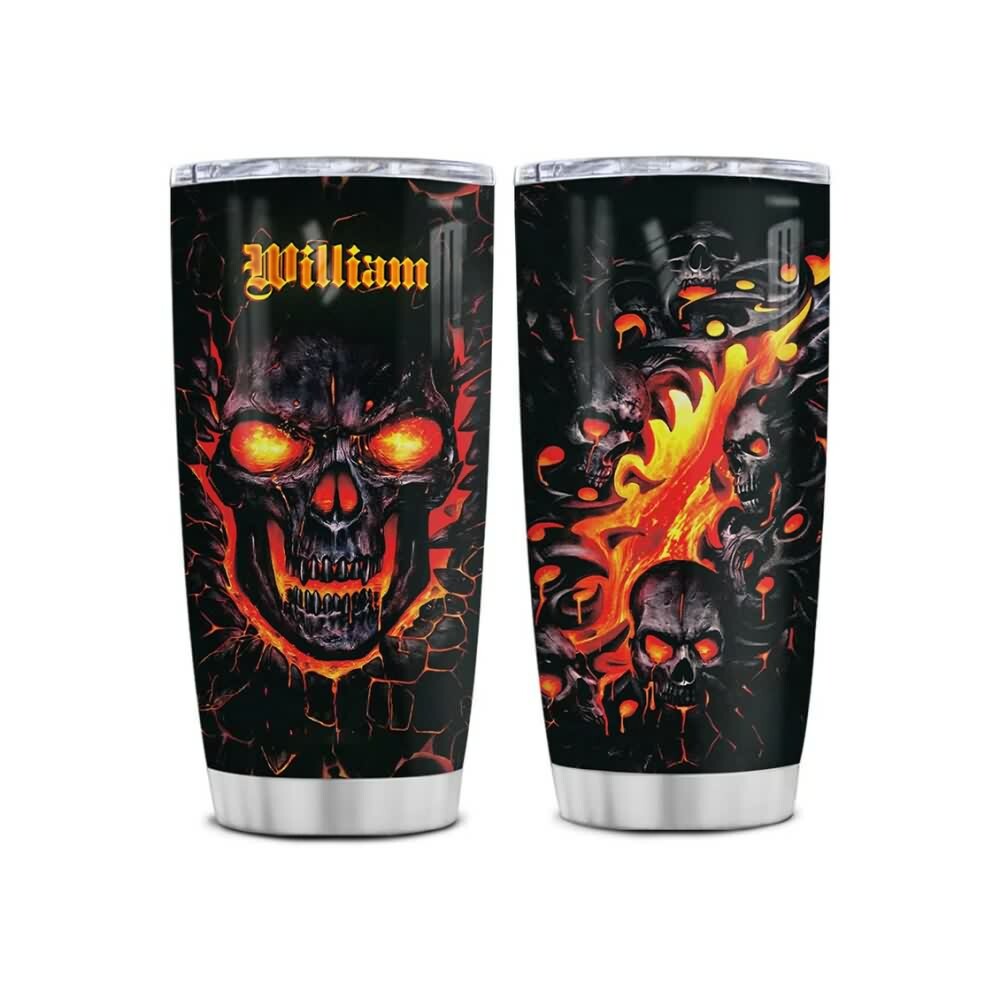 Gothic Skull Lava Stainless Steel Tumbler - Y2K Grunge, 90s Retro, Pastel Goth, Y2K Party