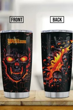 Gothic Skull Lava Stainless Steel Tumbler - Y2K Grunge, 90s Retro, Pastel Goth, Y2K Party