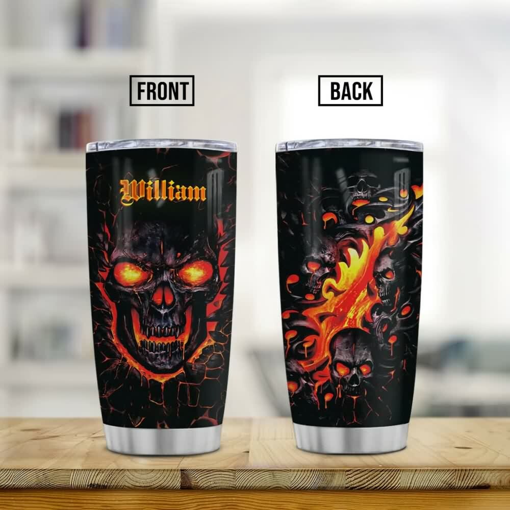 Gothic Skull Lava Stainless Steel Tumbler - Y2K Grunge, 90s Retro, Pastel Goth, Y2K Party
