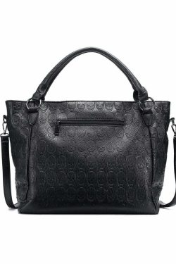 Gothic Skull Pattern Handbag - Perfect for Y2K, 90s Grunge, and Retro Summer Outfits