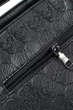 Gothic Skull Pattern Handbag - Perfect for Y2K, 90s Grunge, and Retro Summer Outfits