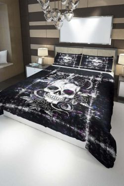 Gothic Skull Snake Duvet Cover Set - Y2K Grunge, 90s Retro, Pastel Goth, Dark Y2K