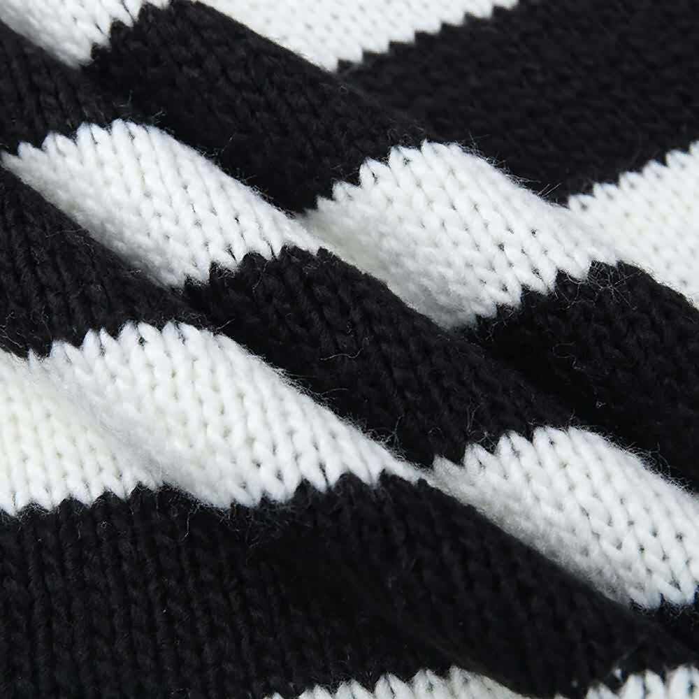 Gothic Striped Crop Sweater - Y2K Grunge, 90s Fashion, Retro Style, Pastel Goth, Y2K