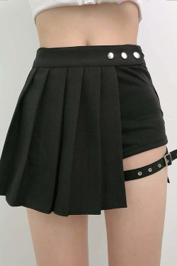 Gothic Y2K High Waist Pleated Skort - 90s Grunge Summer Outfit, Retro Fashion