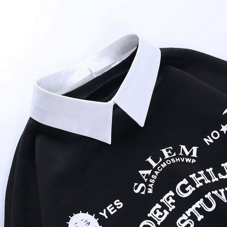 Gothic Y2K Ouija Board Sweatshirt - Retro 90s Grunge, Pastel Goth, Y2K Fashion Outfit