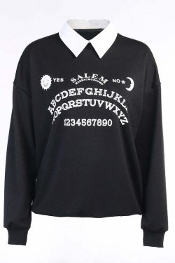 Gothic Y2K Ouija Board Sweatshirt - Retro 90s Grunge, Pastel Goth, Y2K Fashion Outfit
