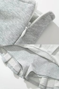 Gray Pleated Mini Skirt - Y2K Summer, 90s Grunge, Retro Goth, Y2K Party & Club Outfits