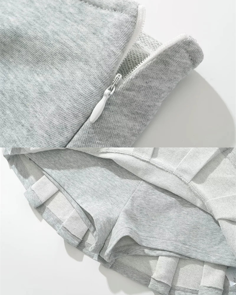 Gray Pleated Mini Skirt - Y2K Summer, 90s Grunge, Retro Goth, Y2K Party & Club Outfits