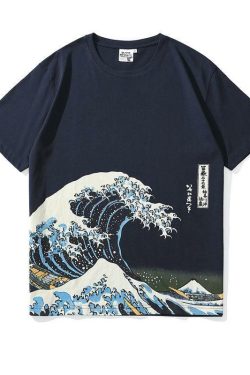 Great Wave Fitted Tee - Y2K Summer, 90s Grunge, Retro Style, Baby Tees, Y2K Popstar Outfit