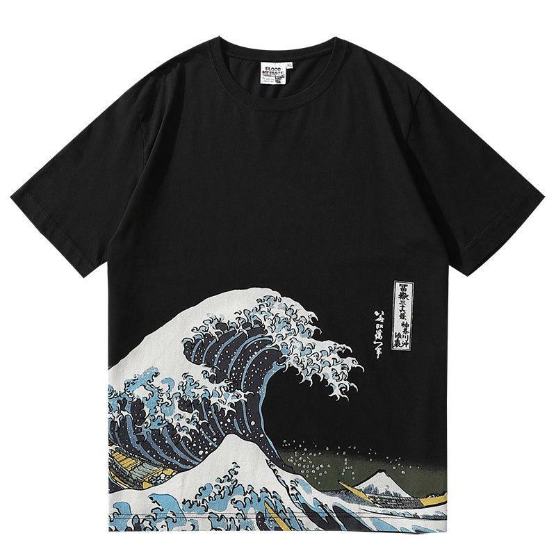 Great Wave Fitted Tee - Y2K Summer, 90s Grunge, Retro Style, Baby Tees, Y2K Popstar Outfit