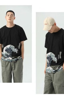 Great Wave Fitted Tee - Y2K Summer, 90s Grunge, Retro Style, Baby Tees, Y2K Popstar Outfit