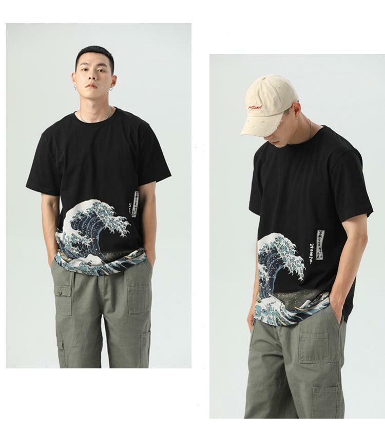 Great Wave Fitted Tee - Y2K Summer, 90s Grunge, Retro Style, Baby Tees, Y2K Popstar Outfit