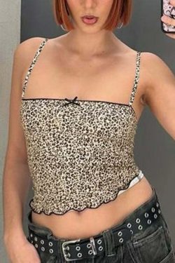 Grecia Leopard Print Top - Y2K Summer Grunge, 90s Fashion, Retro Style, Y2K Party Outfit