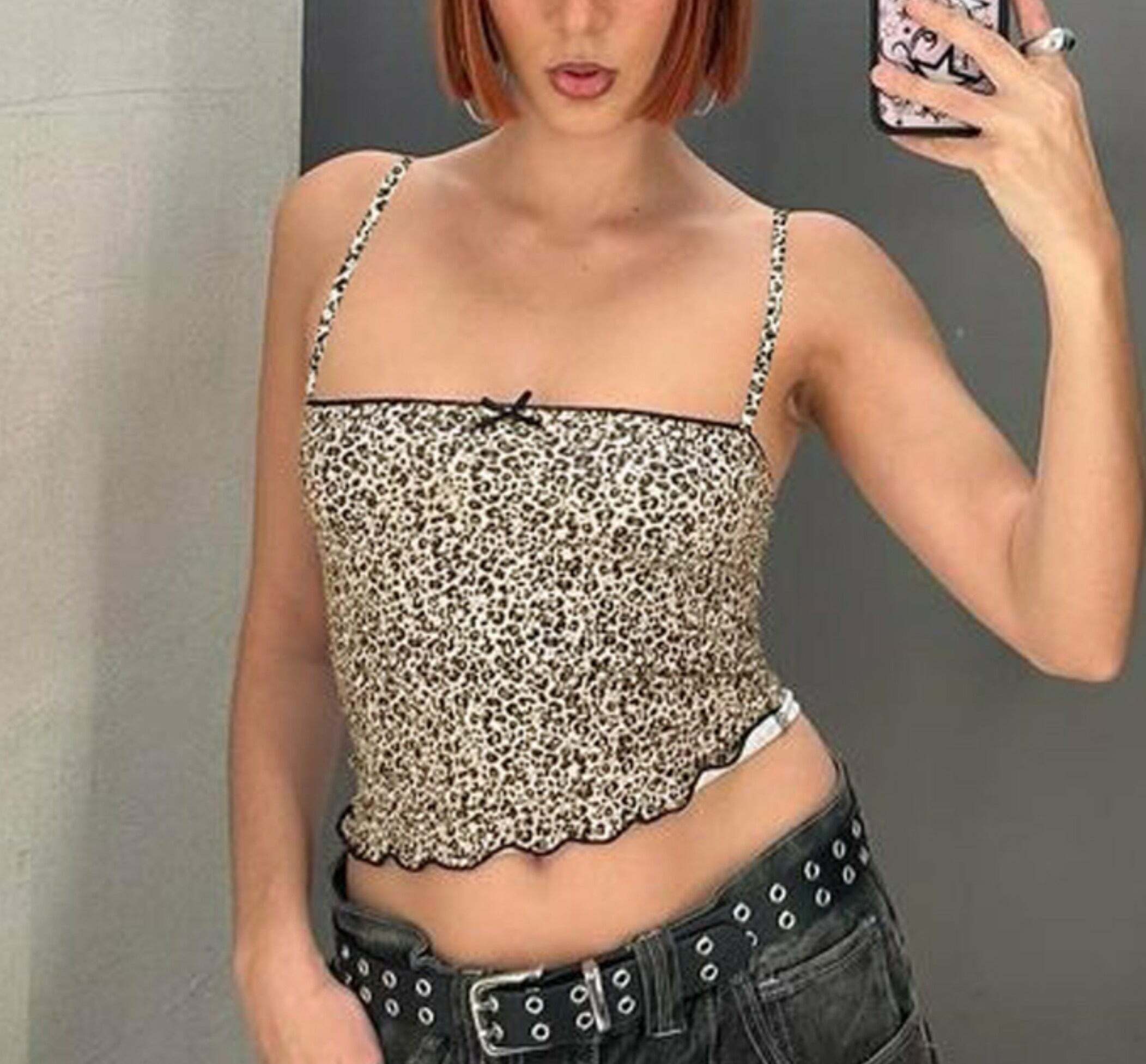 Grecia Leopard Print Top - Y2K Summer Grunge, 90s Fashion, Retro Style, Y2K Party Outfit