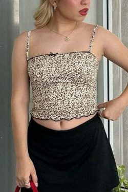 Grecia Leopard Print Top - Y2K Summer Grunge, 90s Fashion, Retro Style, Y2K Party Outfit