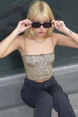 Grecia Leopard Print Top - Y2K Summer Grunge, 90s Fashion, Retro Style, Y2K Party Outfit