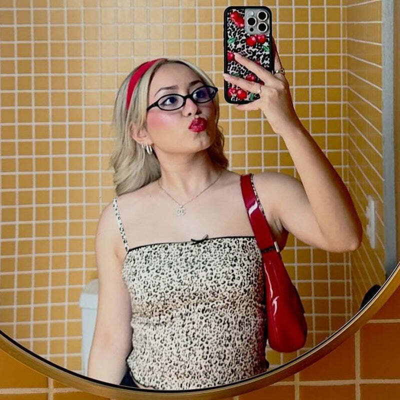 Grecia Leopard Print Top - Y2K Summer Grunge, 90s Fashion, Retro Style, Y2K Party Outfit