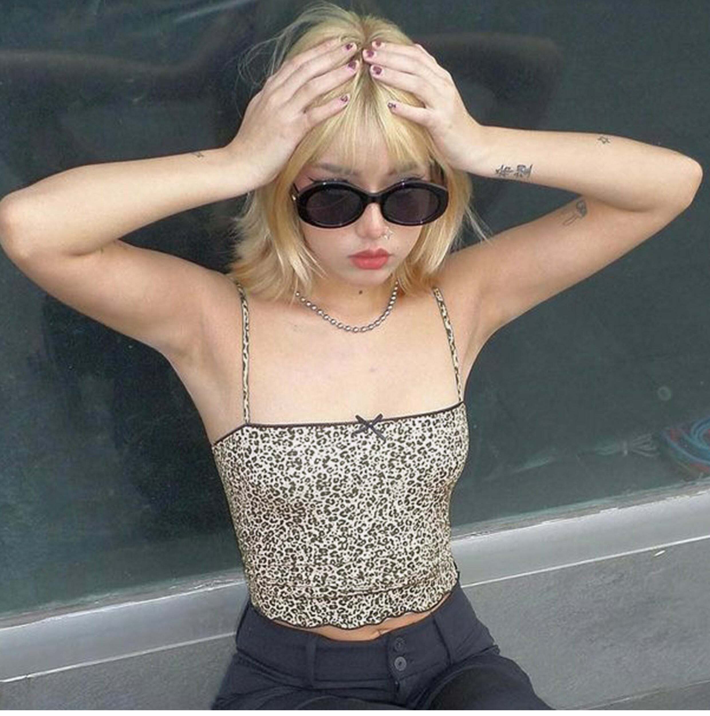 Grecia Leopard Print Top - Y2K Summer Grunge, 90s Fashion, Retro Style, Y2K Party Outfit