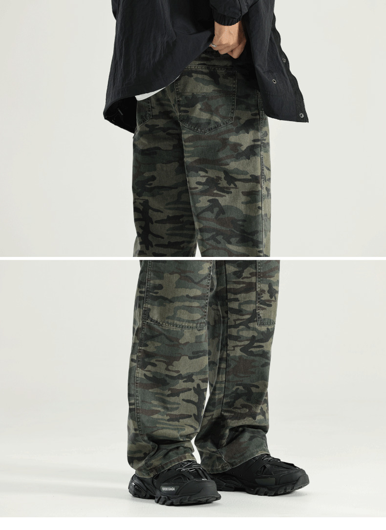 GTRG Camouflage Jeans - Y2K Summer Grunge, 90s Retro, Gothic Y2K, Y2K Club & Party