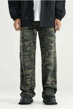 GTRG Camouflage Jeans - Y2K Summer Grunge, 90s Retro, Gothic Y2K, Y2K Club & Party