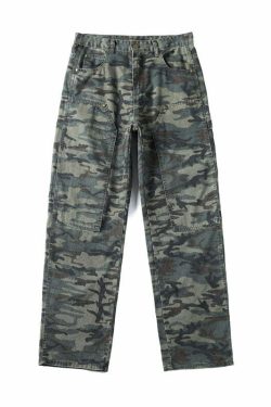 GTRG Camouflage Jeans - Y2K Summer Grunge, 90s Retro, Gothic Y2K, Y2K Club & Party