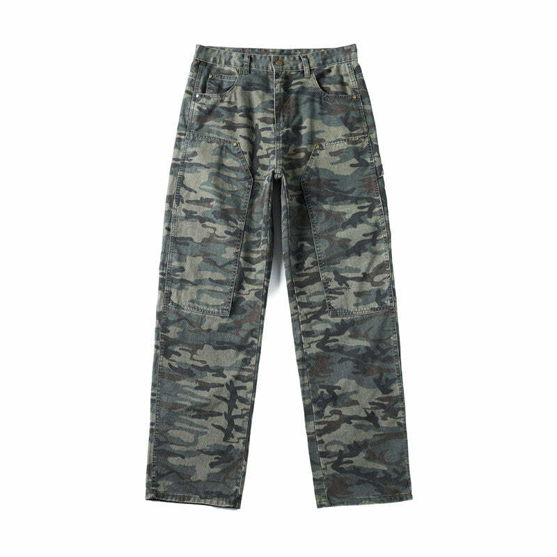 GTRG Camouflage Jeans - Y2K Summer Grunge, 90s Retro, Gothic Y2K, Y2K Club & Party