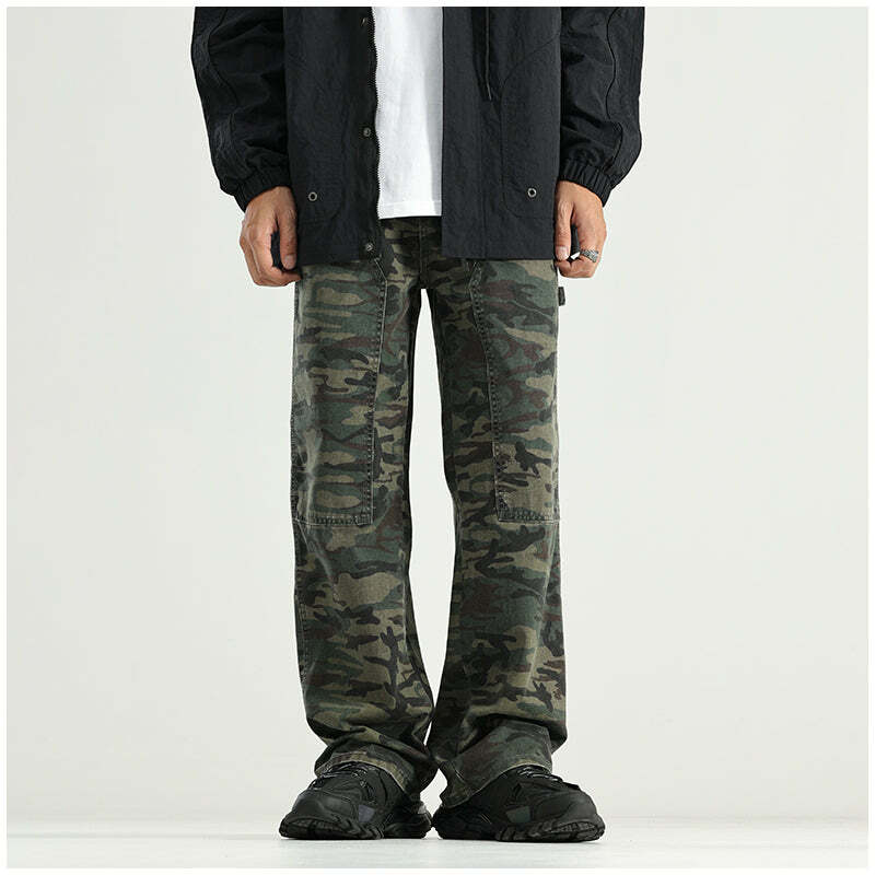 GTRG Camouflage Jeans - Y2K Summer Grunge, 90s Retro, Gothic Y2K, Y2K Club & Party