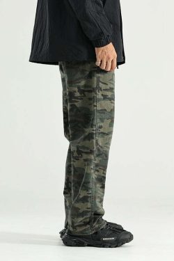 GTRG Camouflage Jeans - Y2K Summer Grunge, 90s Retro, Gothic Y2K, Y2K Club & Party