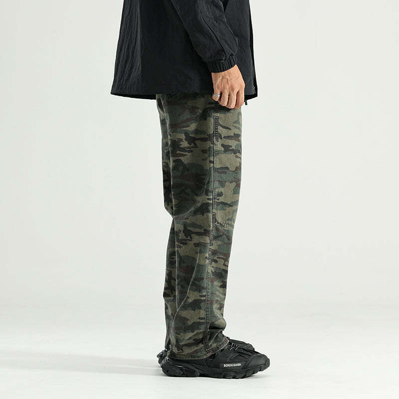 GTRG Camouflage Jeans - Y2K Summer Grunge, 90s Retro, Gothic Y2K, Y2K Club & Party