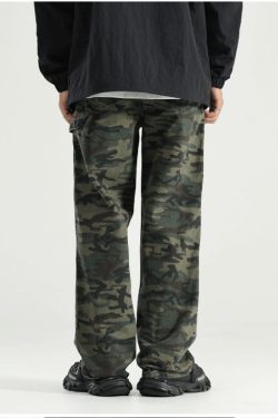 GTRG Camouflage Jeans - Y2K Summer Grunge, 90s Retro, Gothic Y2K, Y2K Club & Party