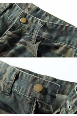 GTRG Camouflage Jeans - Y2K Summer Grunge, 90s Retro, Gothic Y2K, Y2K Club & Party