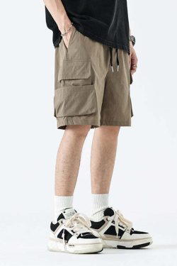 GTRG Everest Cargo Shorts - Y2K Summer Grunge 90s Fashion Retro Hip Hop Y2K Outfits