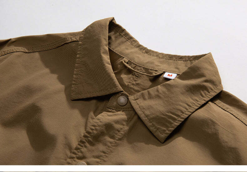 GTRG Paneled Button-Up Shirt - Y2K Summer Grunge, 90s Retro, Gothic Y2K, Y2K Club