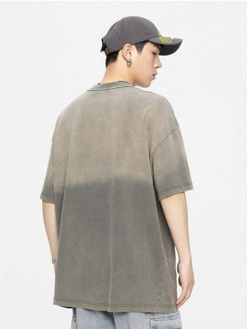 GTRG Retro-Washed Gradient Tee - Y2K Summer, 90s Grunge, Pastel Goth, Y2K Club & Party