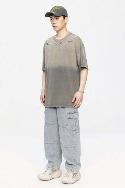 GTRG Retro-Washed Gradient Tee - Y2K Summer, 90s Grunge, Pastel Goth, Y2K Club & Party