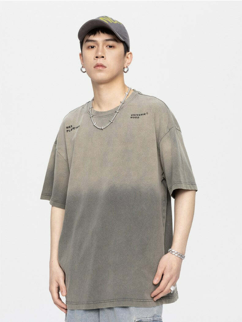 GTRG Retro-Washed Gradient Tee - Y2K Summer, 90s Grunge, Pastel Goth, Y2K Club & Party